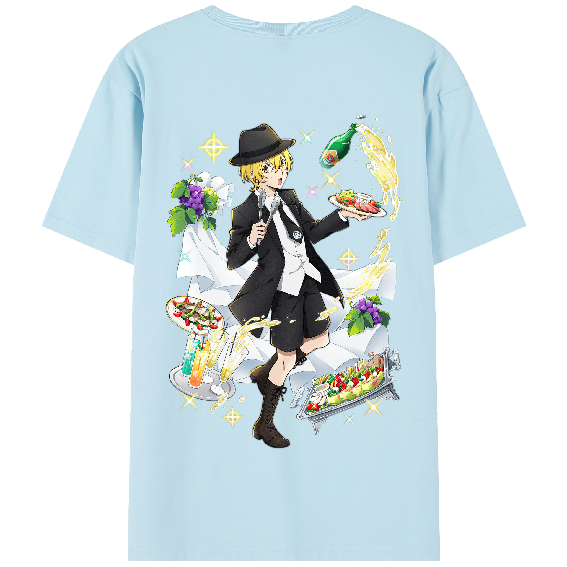 （画像用） 文豪ストレイドッグス Bungo Stray Dogs 綿100％半袖Tシャツ（背面プリント）